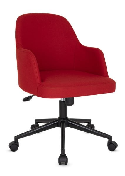 Opal Kırmızı Kaşe Kumaş Ofis Çalışma Sandalyesi | Ergonomik, Yükseklik Ayarlı, Şık ve Konforlu Ofis Koltuğu