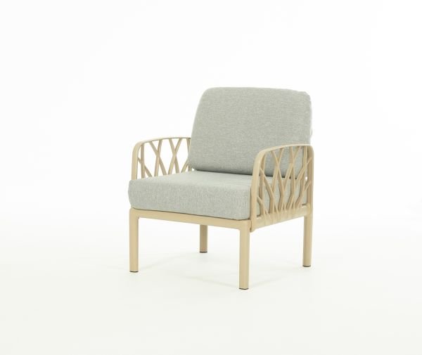 Cappucino Gri Kumaş Camlı Sehpa İkili Bahçe Koltuğu Takımı