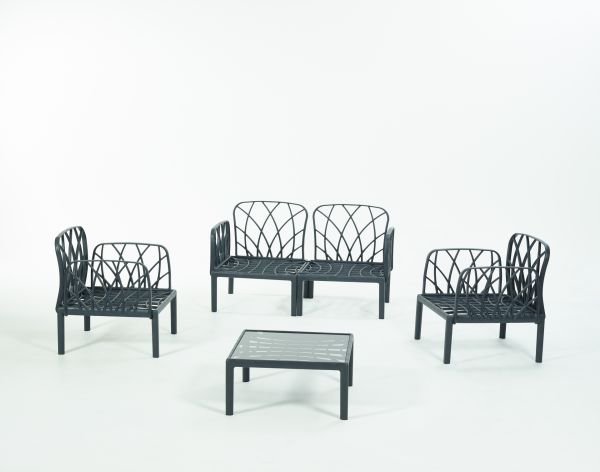 Antrasit Bej Minderli 4 Kişilik Sehpalı Bahçe Koltuk Takımı