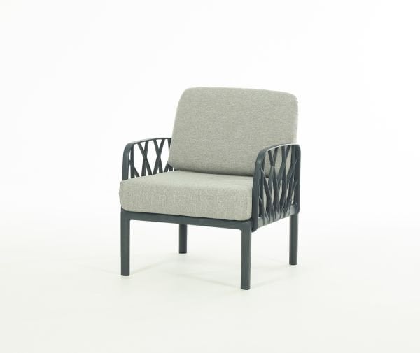 Antrasit Gri Minderli 4 Kişilik Sehpalı Bahçe Koltuğu Takımı