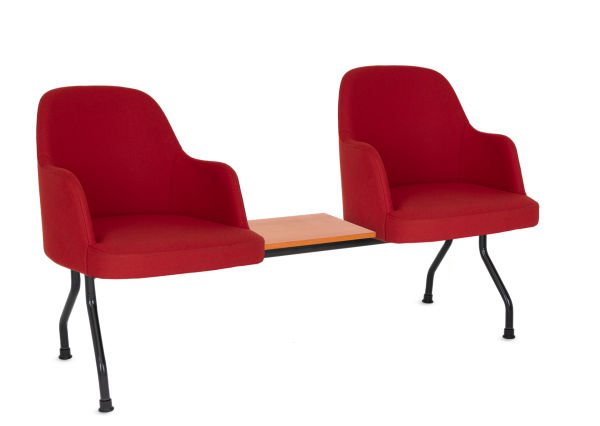 Opal Kırmızı Kaşe Kumaş 2 Kişilik Sehpali Ofis Bekleme Koltuğu - Ergonomik ve Şık Tasarım, Ücretsiz Kargo