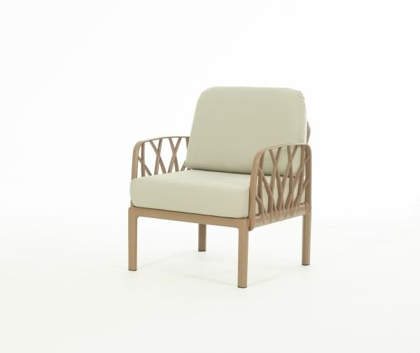 Çöl Kahvesi Bej Minderli 4 Kişilik Bahçe Koltuğu Takımı