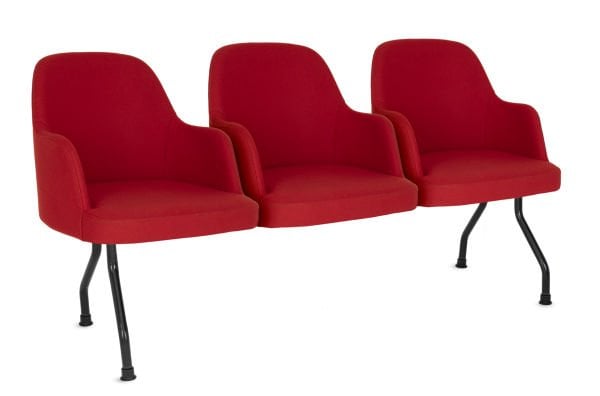 Opal Kırmızı Kaşe Kumaş 3 Kişilik Ofis Bekleme Koltuğu, Metal Ayaklı Şık ve Ergonomik Üçlü Sandalye – Ücretsiz Kargo, İstenilen Renk Deri/Kumaş Seçeneğiyle