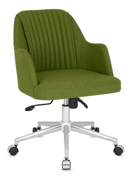 Opal Yeşil Kaşe Kumaş Ofis Çalışma Koltuğu, Yükseklik Ayarlı, Multitilt Mekanizmali, Ergonomik Metal Krom Yıldız Ayaklı Şık Ofis Sandalyesi – Ücretsiz Kargo