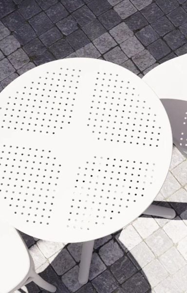 Beyaz 2 Kişilik Katlanır Yuvarlak Bahçe Masa Sandalye