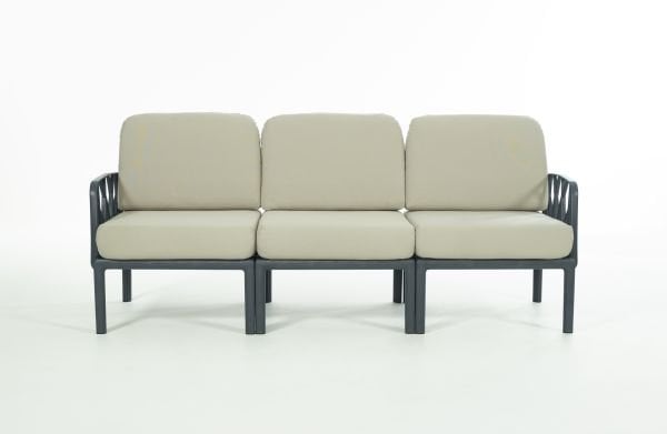 Antrasit Bej Minderli 5 Kişilik Sehpalı Bahçe Koltuk Takımı