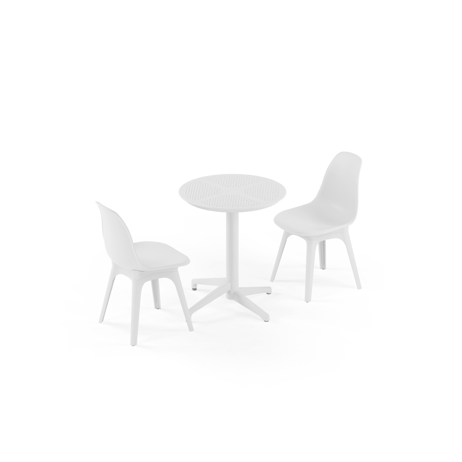 Beyaz 2 Kişilik Yuvarlak Bahçe Masa Sandalye Takımı