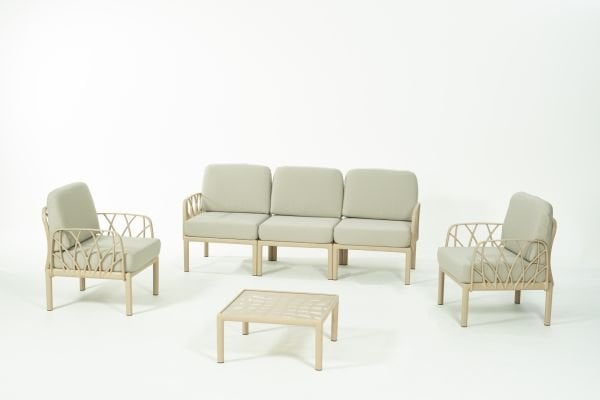 Cappucino Bej Minder 5 Kişilik Sehpalı Bahçe Koltuk Takımı