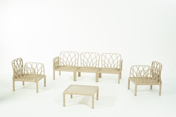 Cappucino Bej Minder 5 Kişilik Sehpalı Bahçe Koltuk Takımı