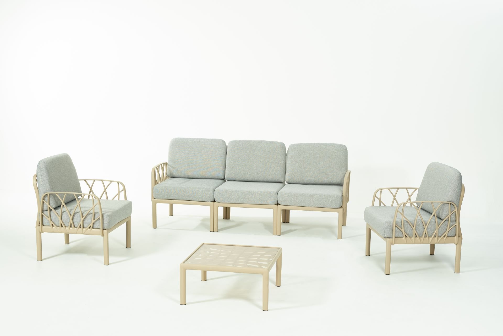 Cappucino Gri Minder 5 Kişilik Sehpalı Bahçe Koltuk Takımı