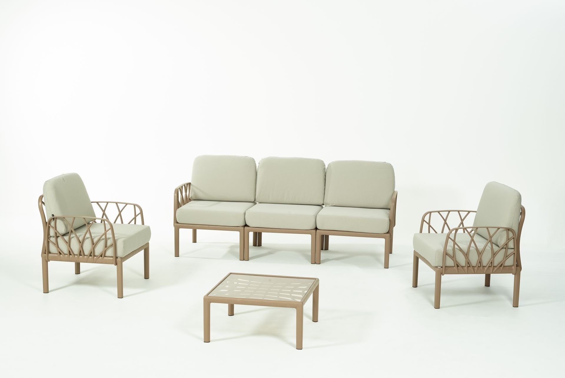 Çöl Kahvesi Bej Minder 5 Kişilik Bahçe Koltuk Takımı