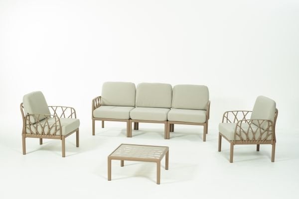 Çöl Kahvesi Bej Minder 5 Kişilik Bahçe Koltuk Takımı