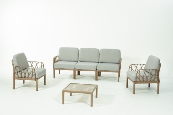 Çöl Kahvesi Gri Minder 5 Kişilik Bahçe Koltuk Takımı