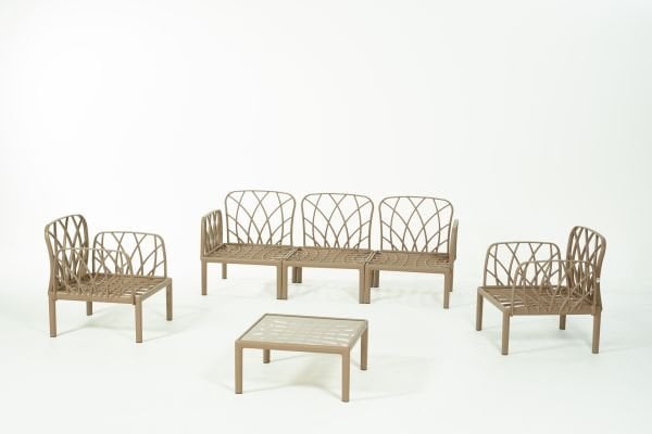 Çöl Kahvesi Gri Minder 5 Kişilik Bahçe Koltuk Takımı