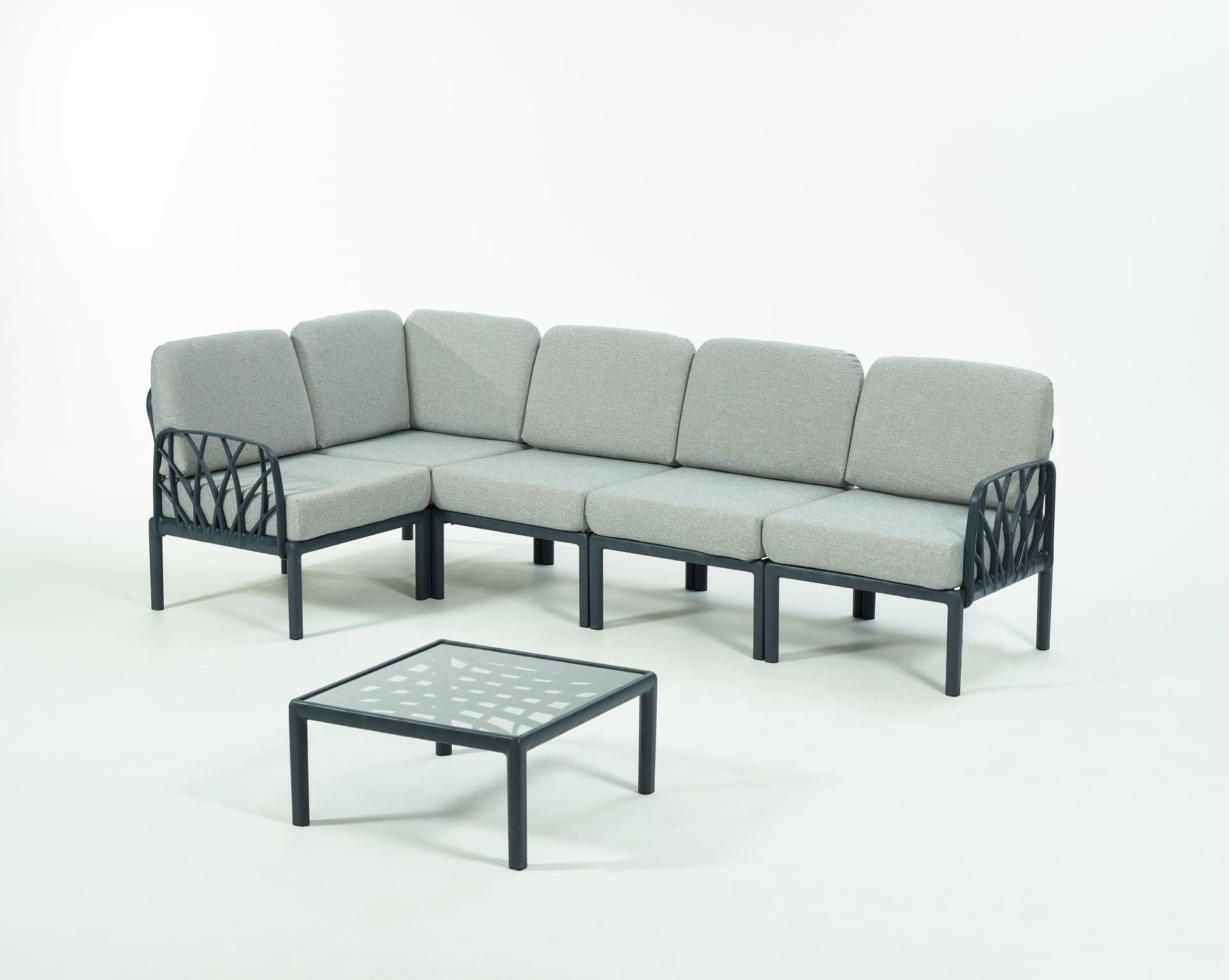 Antrasit Gri Minder L Köşe Sehpalı Bahçe Koltuğu Seti