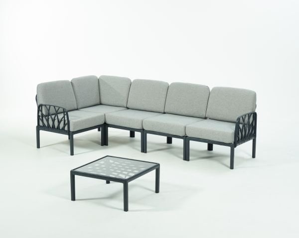 Antrasit Gri Minder L Köşe Sehpalı Bahçe Koltuğu Seti