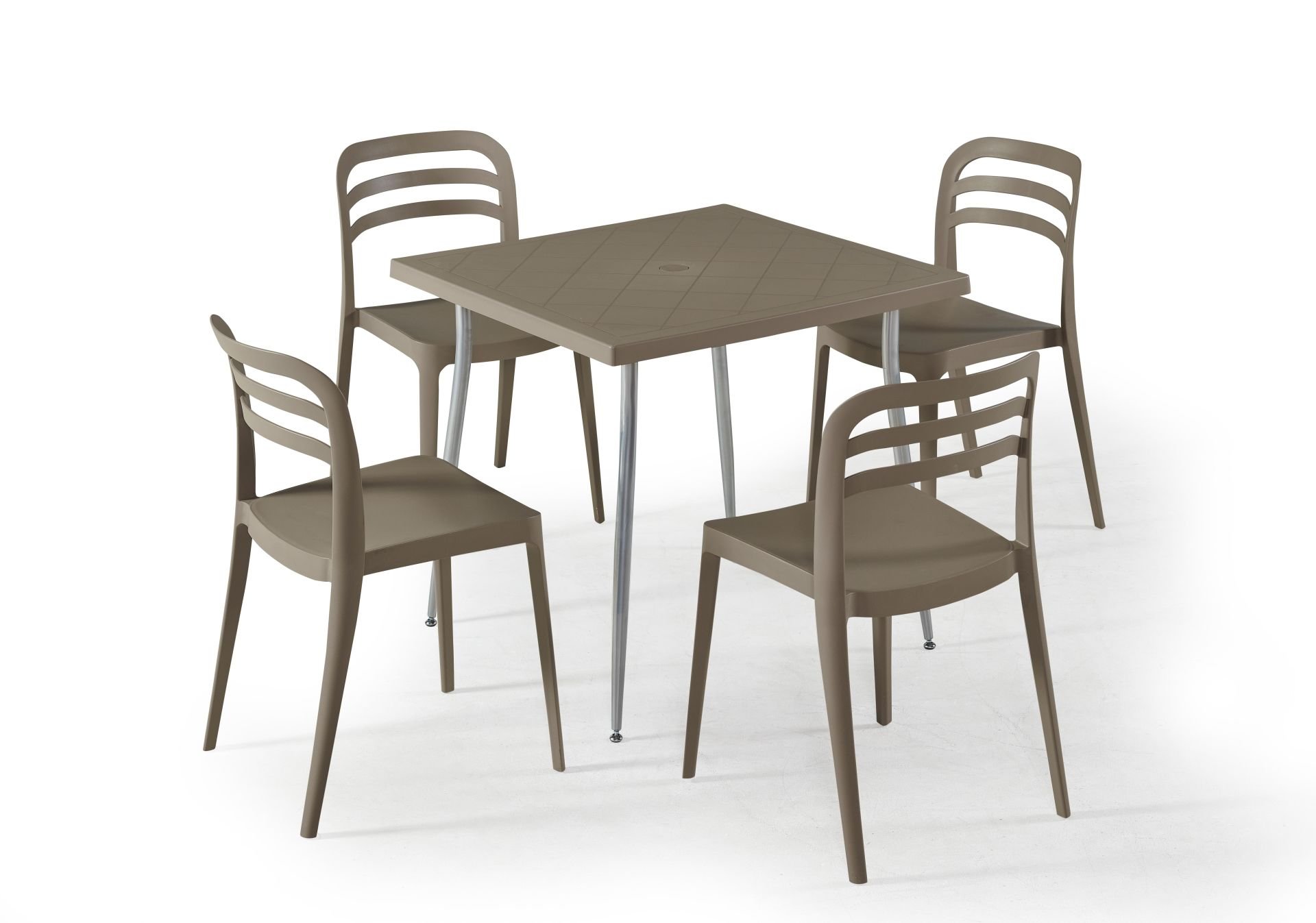 Kum Beji 4 Kişilik 80x80 cm Dış Mekan Bahçe Masa Sandalye Takımı