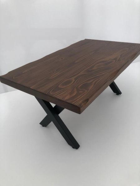 Koyu Ceviz Kütük Orta Sehpa 60x100