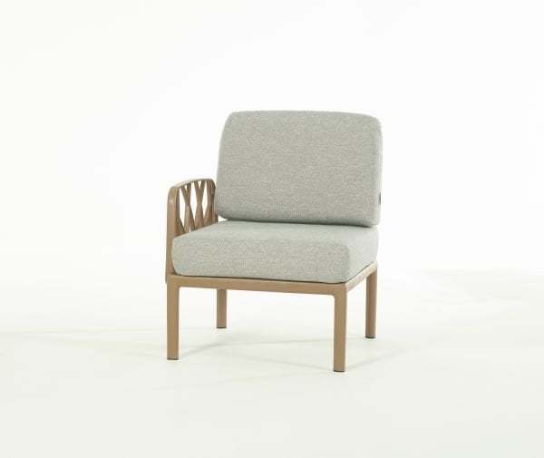 Çöl Kahve Gri Minder L Köşe Sehpalı Bahçe Koltuk Takımı