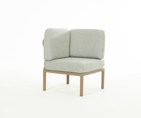 Çöl Kahve Gri Minder L Köşe Sehpalı Bahçe Koltuk Takımı