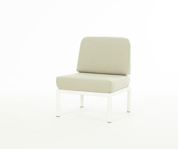 Beyaz Bej Minder L Köşe Dış Mekan Bahçe Koltuğu Takımı