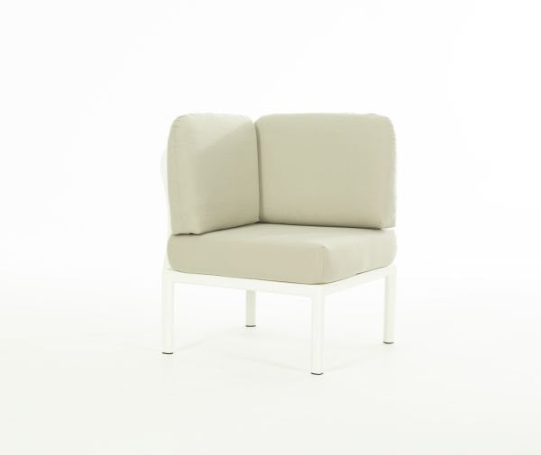 Beyaz Bej Minder L Köşe Dış Mekan Bahçe Koltuğu Takımı