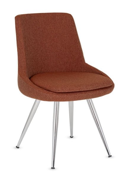 Truva Kumaş Rahat Cafe Sandalyesi - Metal Krom Konik Ayaklı, Ergonomik ve Şık Mutfak, Yemek Odası, Restaurant, Otel Sandalyesi | Ücretsiz Kargo