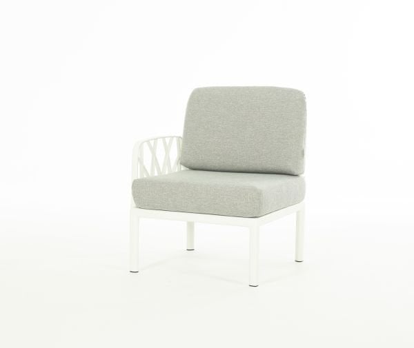 Beyaz Gri Minder Dış Mekan Bahçe Koltuk L Köşe Takımı