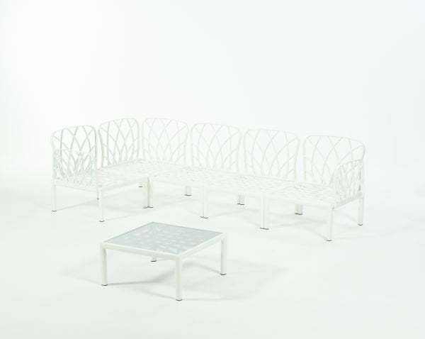 Beyaz Gri Minder Dış Mekan Bahçe Koltuk L Köşe Takımı