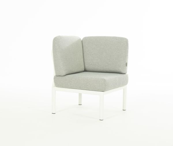 Beyaz Gri Minder Dış Mekan Bahçe Koltuk L Köşe Takımı