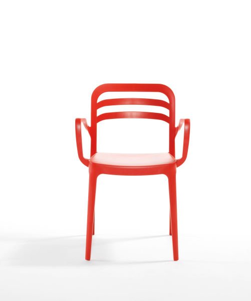 Kırmızı Kollu Bahçe Sandalyesi Antrasit Siyah Yeşil Hardal Kum Beji ve Beyaz Renk Seçenekleriyle Otel Restoran Kafe Mutfak Balkon Teras ve Veranda İçin Ideal