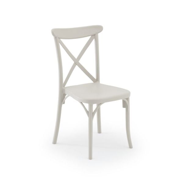 Bej Katlanır Yuvarlak Bahçe Masa Sandalye Takımı 2 Kişilik