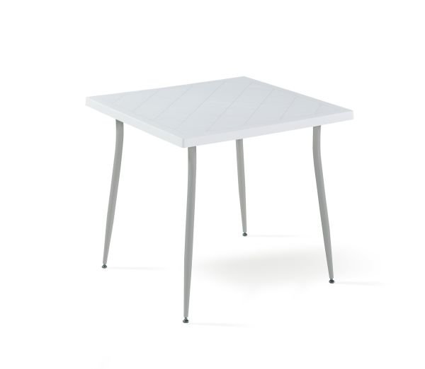 Beyaz 4 Kişilik 80x80 cm Dış Mekan Bahçe Masa Sandalye Takımı Otel Mutfak Kafe Restoran Balkon Teras Veranda Kullanımı İçin