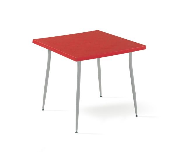 Kırmızı 4 Kişilik Bahçe Masa Sandalye Takımı 80x80 cm İç Dış Mekan Kullanımı