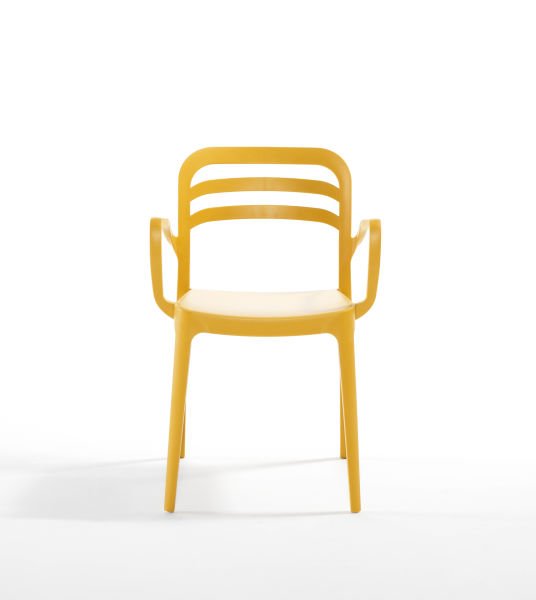 Hardal Renkli Dış Mekan Bahçe Masa Sandalye Takımı 4 Kişilik 80x80 cm