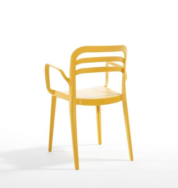 Hardal Renkli Dış Mekan Bahçe Masa Sandalye Takımı 4 Kişilik 80x80 cm