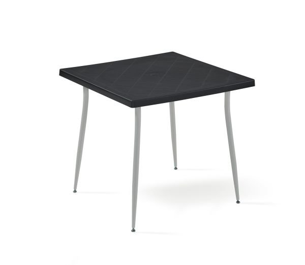 Siyah Dış Mekan Bahçe Masa Sandalye Takımı 4 Kişilik 80x80 cm Şık ve Dayanıklı Tasarım