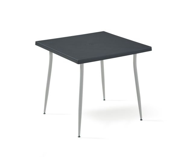 Antrasit Dış Mekan Masa Sandalye Takımı 4 Kişilik 80x80 cm