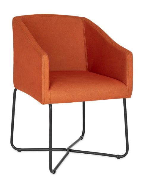 Karel Kumaş Ofis Bekleme Koltuğu - Ergonomik, Şık ve Dayanıklı Metal Ayaklı, Silinebilir Kumaş Döşemeli Koltuk