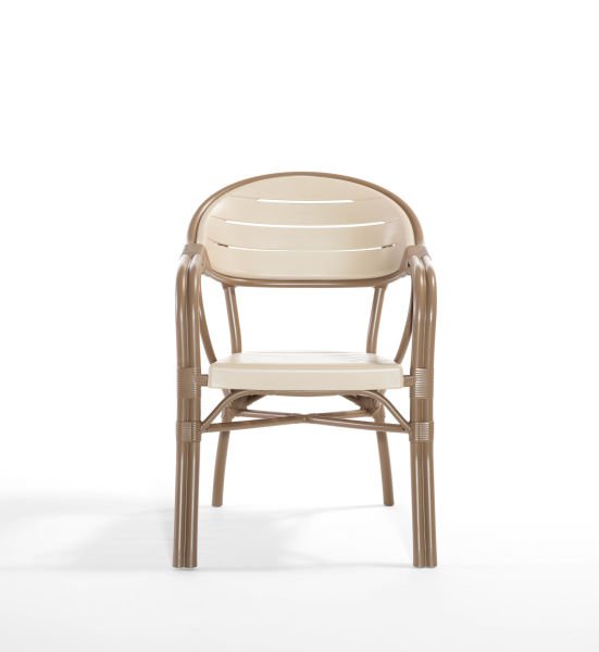 Bambu Çöl Kahvesi Cappuccino İstiflenebilir Dış Mekan Sandalyesi Cafe Restoran Otel Teras Balkon ve Bahçe Kullanımı İçin