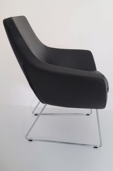Fahren Siyah Deri Rahat Küçük Otel Lobi Koltuğu