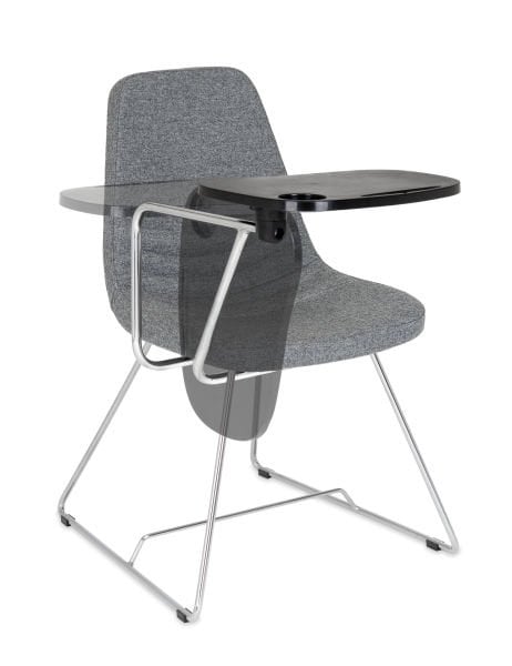 Parker Konferans Sandalyesi - Ergonomik, Katlanır Yazı Tablalı, Metal Krom İskeletli Eğitim ve Toplantı Sandalyesi