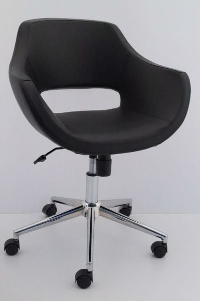 Ultra Siyah Deri Ofis Koltuğu
