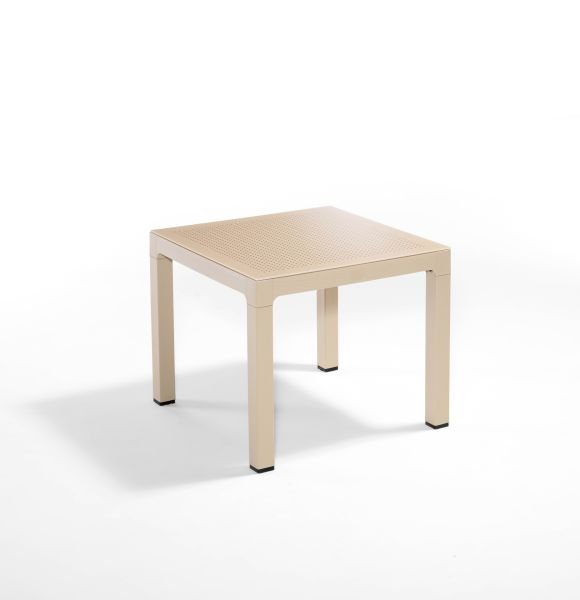 Cappucino Rattan Bahçe Masası Kare 90x90 cm Temperli Fildişi Camlı