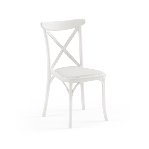 Su Geçirmez Kumaş Pedli Plastik Tonet Sandalye Beyaz