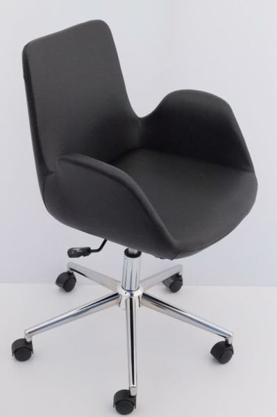 Hava Siyah Deri Ofis Personeli Çalışma Koltuğu