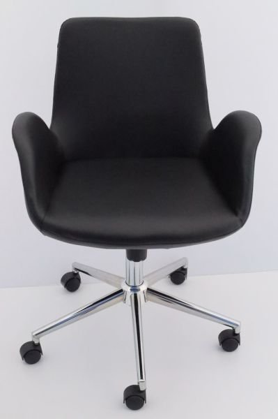 Hava Siyah Deri Ofis Personeli Çalışma Koltuğu