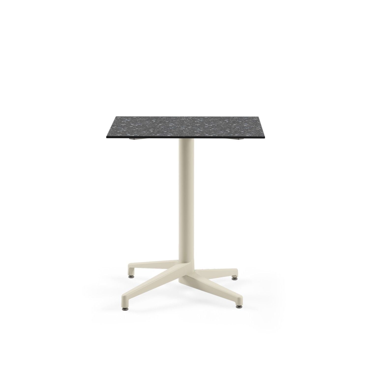 Bej Ayak Paslanmaz Compact Terrazzo Masa 69x69