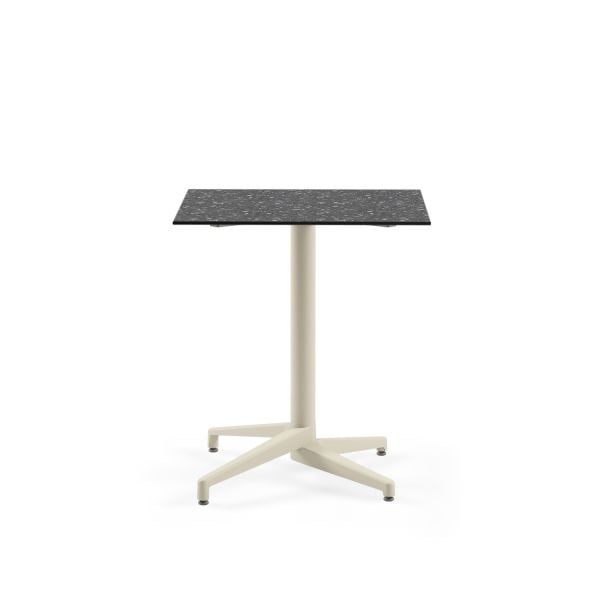 Bej Ayak Paslanmaz Compact Terrazzo Masa 69x69