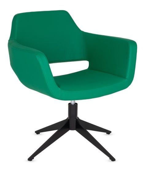 Montana Yeşil Deri Ofis Bekleme Koltuğu – Ergonomik, Şık ve Dayanıklı Metal Lazer Ayaklı, Çok Amaçlı Kullanım İçin İdeal